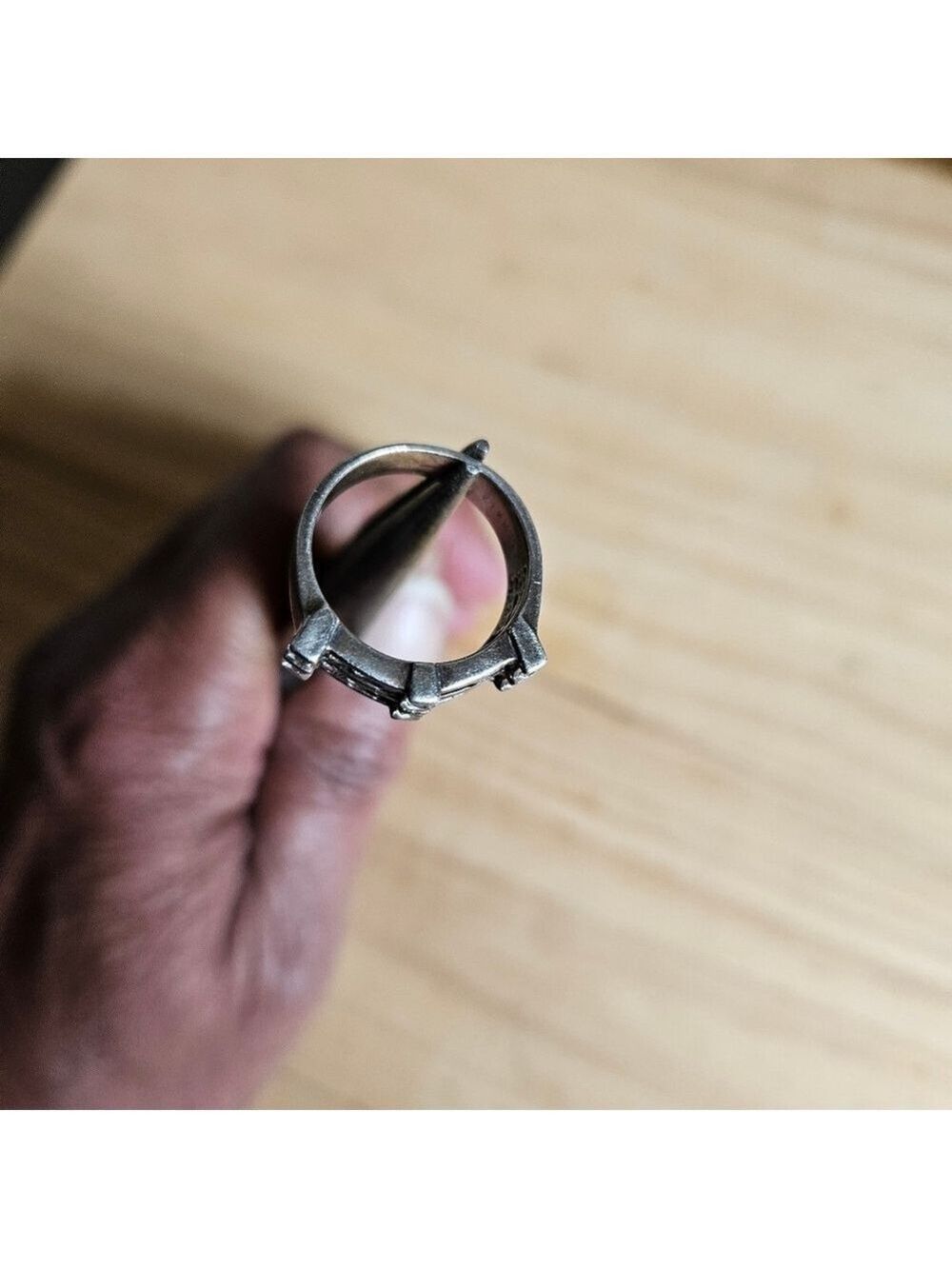 Vintage Sterling & Cz Ring, Size 7 - Picture 6 of 11